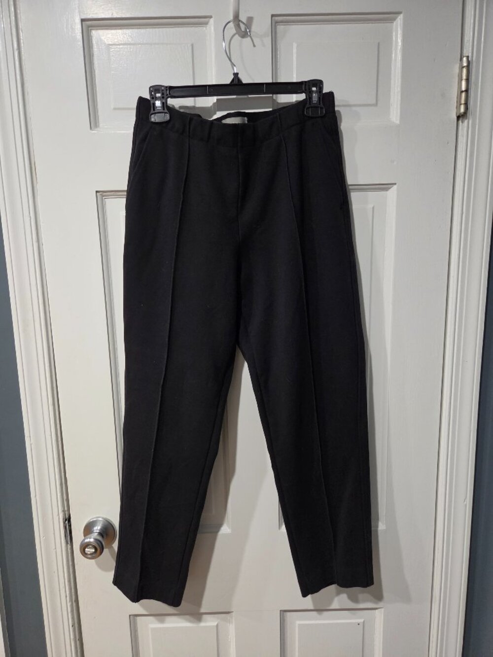 Everlane The Dream Pant Black High Rise Tapered Knit Trousers Medium M